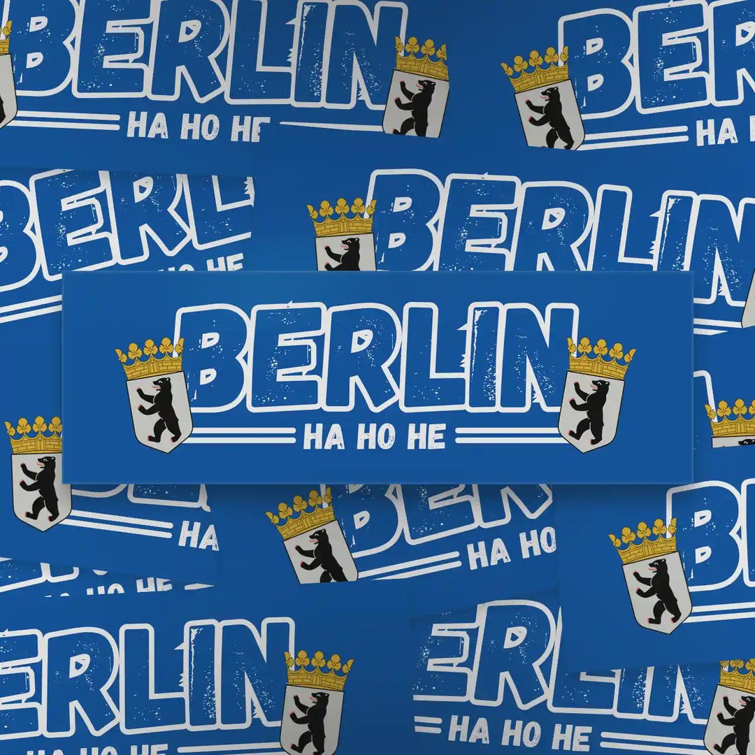 100x Berlin Stickers/ Stickers 'HA HO HE'/ Football Fan Articles/ 14.8 ...