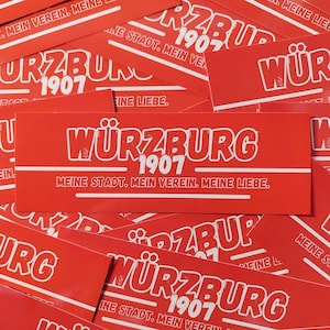 100x Würzburg Sticker/ Aufkleber '1907'/ Fußball Fanartikel/ PVC/ 14,8x5,0 cm/ wetterfest