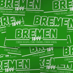 100x Bremen Sticker/ Aufkleber '1899'/ Fußball Fanartikel/ 14,8x5,0cm/ PVC/ wetterfest/ Fan-Kultur