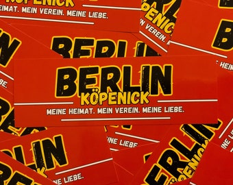 100x Berlin Sticker/ Fußball Aufkleber Köpenick/ Ultras/ Union/ Fanartikel/ PVC/ 14,8x5,0cm