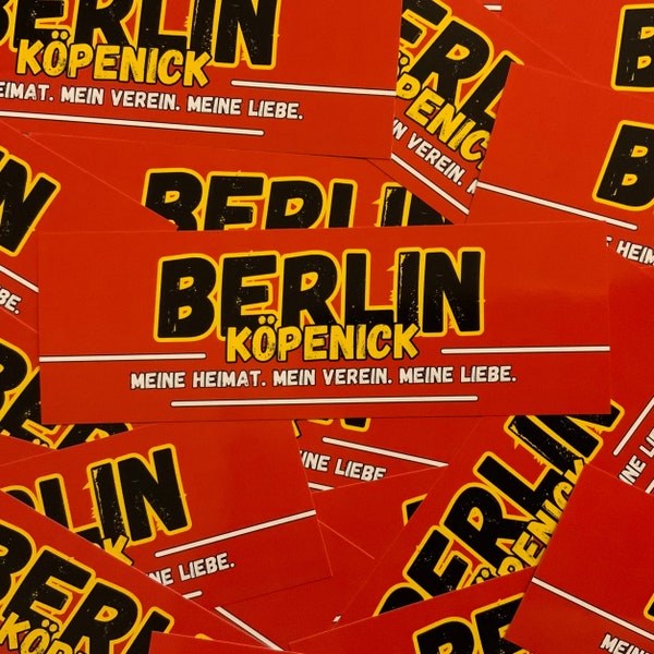 100x Berlin Sticker/ Fußball Aufkleber Köpenick/ Ultras/ Union/ Fanartikel/ PVC/ 14,8x5,0cm