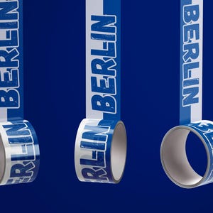 Berlin Klebeband/ Fußball Fanartikel/ PVC-Klebebandrolle - neu - 50 mm x 60 m - wetterfest