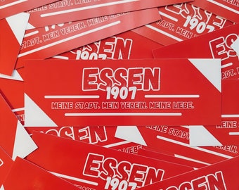 100x Essen Sticker/ Fußball Aufkleber 1907/ Ultras/ Fanartikel/ 100-400 Stk./ 14,8x5,0 cm