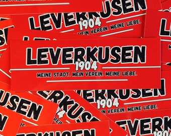 100x Leverkusen Sticker/ Fußball Aufkleber 1904/ Ultras/ Farbenstadt/ Fanartikel/ PVC/ 14,8x5,0cm