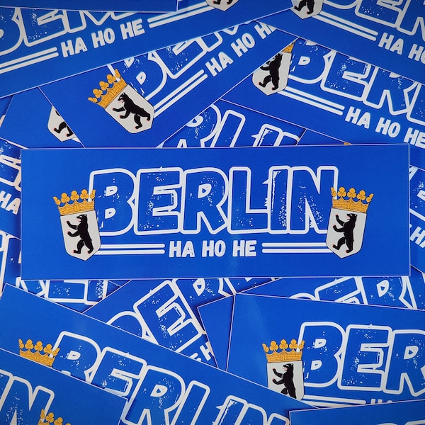 100x Berlin Sticker/ Fußball Aufkleber HA HO HE/ Ultras/ Fanartikel/ 100-400 Stk./ 14,8x5,0 cm