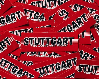 100x Stuttgart Sticker/ Fußball Aufkleber Stadt und Verein/ Cannstatt/ Ultras/ Fanartikel/ 100-400 Stk./ PVC/ 148x50mm