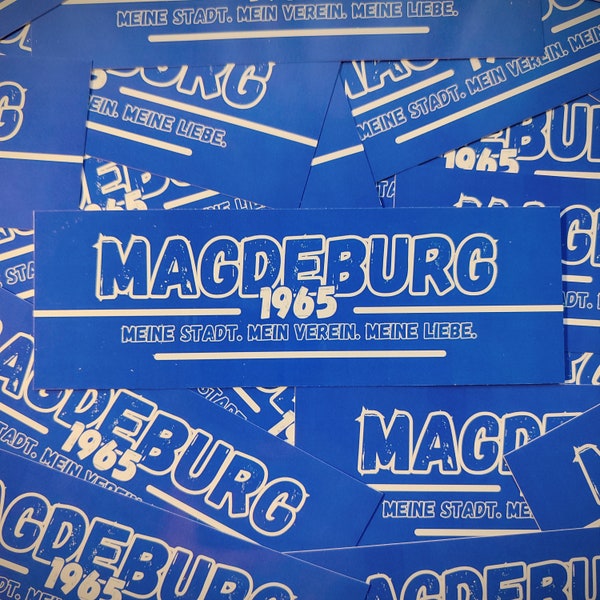 100x Magdeburg Sticker/ Fußball Aufkleber 1965/ Ultras/ Fanartikel/ PVC/ 14,8x5,0 cm