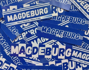 300x Magdeburg Sticker/ Aufkleber Mix #1/ Balken, 1965, Meine Heimat/ Fußball Fanartikel/ PVC/ wetterfest