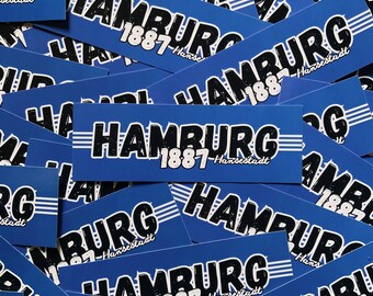 100x Hamburg Sticker/ Fußball Aufkleber 1887/ Hansestadt/ Ultras/ Fanartikel/ PVC/ 148x50mm