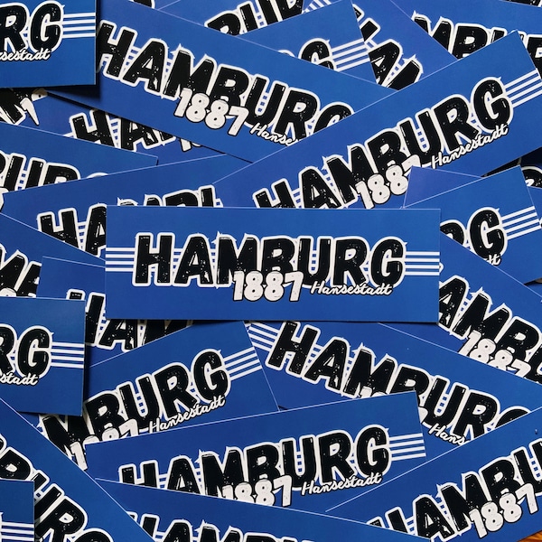 100x Hamburg Sticker/ Fußball Aufkleber 1887/ Hansestadt/ Ultras/ Fanartikel/ PVC/ 148x50mm