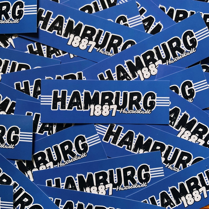 100x Hamburg stickers/football stickers 1887/Hanseatic city/Ultras/fan articles/PVC/148 x 50 mm image 1