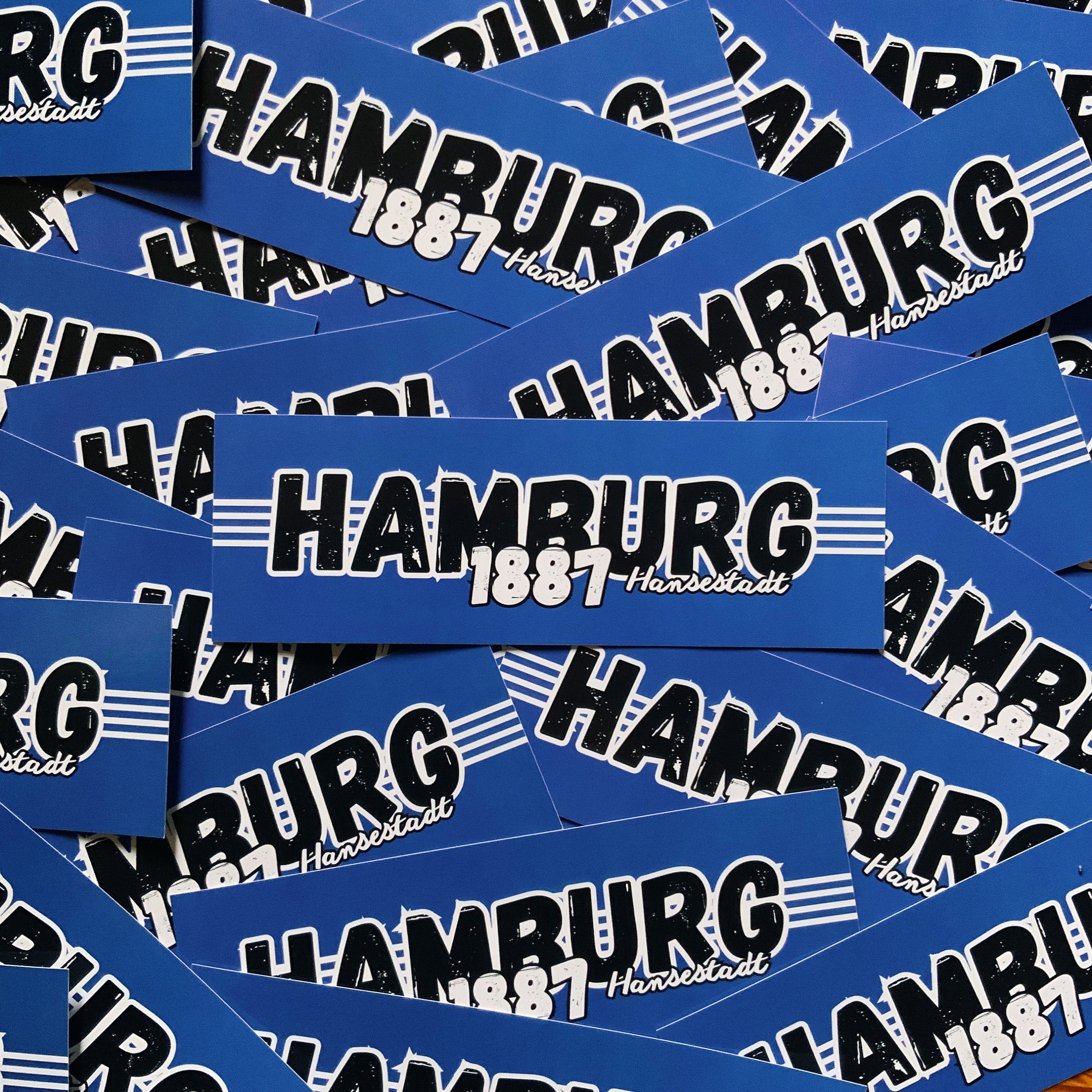 100x Hamburg Sticker/ Fußball Aufkleber 1887/ Hansestadt/ Ultras/ Fanartikel/  PVC/ 148x50mm - .de