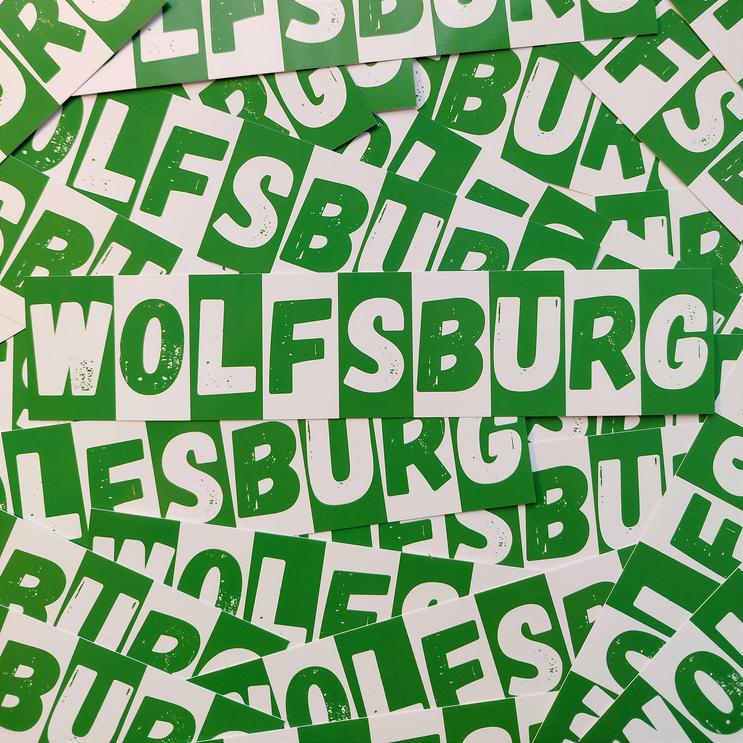 100x Wolfsburg stickers/ 'Bars' stickers/ 19.6 x 4.2 cm/ PVC/ weatherproof