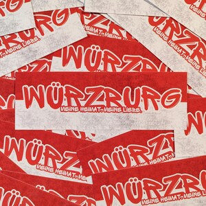 100x Würzburg Sticker/ Aufkleber 'Meine Liebe'/ Fußball Fanartikel/ PVC/ 14,8x5,0 cm/ wetterfest