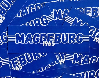 100x Magdeburg Sticker/ Fußball Aufkleber 1965/ Ultras/ Fanartikel Fußball/ PVC/ 14,8x5,0 cm