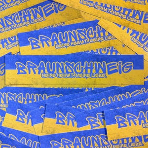 100x Braunschweig Sticker/ Aufkleber 'Meine Liebe'/ Fußball Fanartikel/ 19,6x4,2 cm/ PVC/ wetterfest