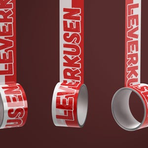 Leverkusen Klebeband/ Fußball Fanartikel/ PVC-Klebebandrolle - neu - 50 mm x 60 m - wetterfest