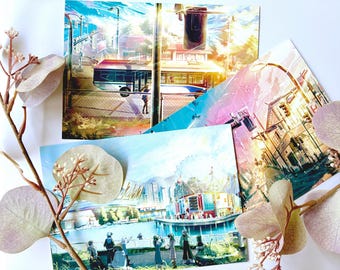 Carta con sfondo anime di Vancouver / Regalo ispirato a Shinkai Makoto