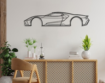 Metal Car Silhouette Wall Art, Garage Decor