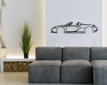 Metalowa dekoracja ścienna z motywem samochodu: wystrój wyścigów samochodowych, prezent dla mężczyzny w jaskini