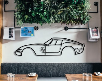 Metalowa sylwetka samochodu na ścianę, dekoracja garażu, prezent dla miłośników samochodów