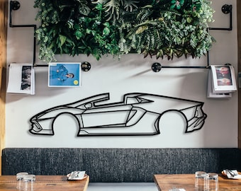 Metal Car Silhouette Wall Art: Racing Garage Decor