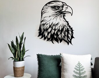 Metalowa dekoracja ścienna z głową orła: dekoracja do wnętrz i na zewnątrz
