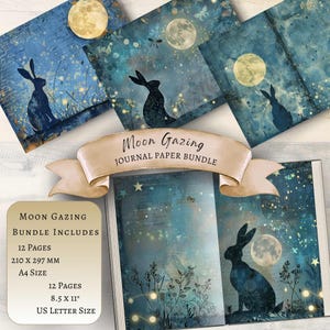 Journal de bordel de lune, page numérique imprimable de la lune céleste, arrière-plan de scrapbooking lune céleste, éphémères de la lune céleste, téléchargement