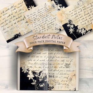 Stardust, Junk Journal, Love Notes, Journal stampabile, Carta digitale, Carta per album, Carta di sfondo, Parole Junk Journal, Parole per album