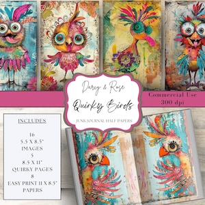 Journal oiseaux insolites, Animal original printanier, pages de journal indésirables oiseaux grands et maigres rigolotes, imprimables oiseaux rigolos, papiers de journal indésirable