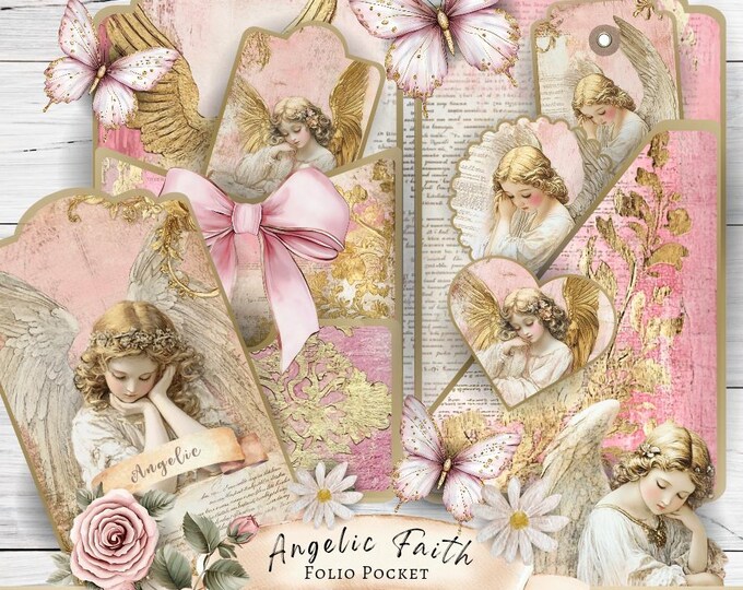 Angelic Faith Folio Kit Printable Junk Journal Ephemera Etsy