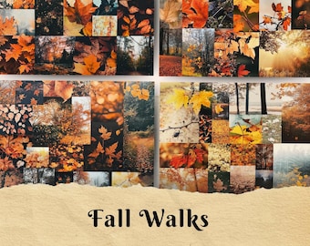 Fall Walks: Autumn Junk Journal, Fall Digital Paper