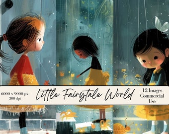 Little Fairytale World Printable Junk Journal Papers, Studio Ghibli Style Papers