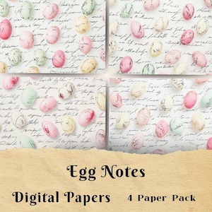 Ei Notizen, Ostern Junk Journal, Handgeschriebenes Skript, Bedruckbares Digitales Papier, Scrapbook Papier, Kalligraphie Papier, Osterei, Osterpapier