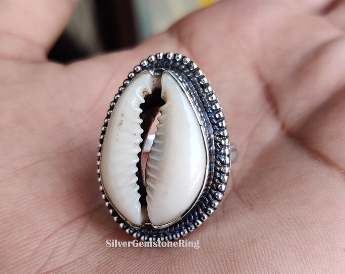Cowrie Shell Ring, Cowrie Shell, Cowrie Shell Jewelry, Shell Ring ...