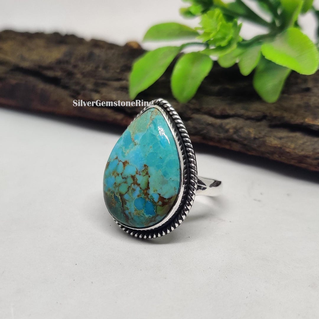 Mohave Turquoise Ring: 925 Sterling Silver Fidget Statement Ring - Etsy