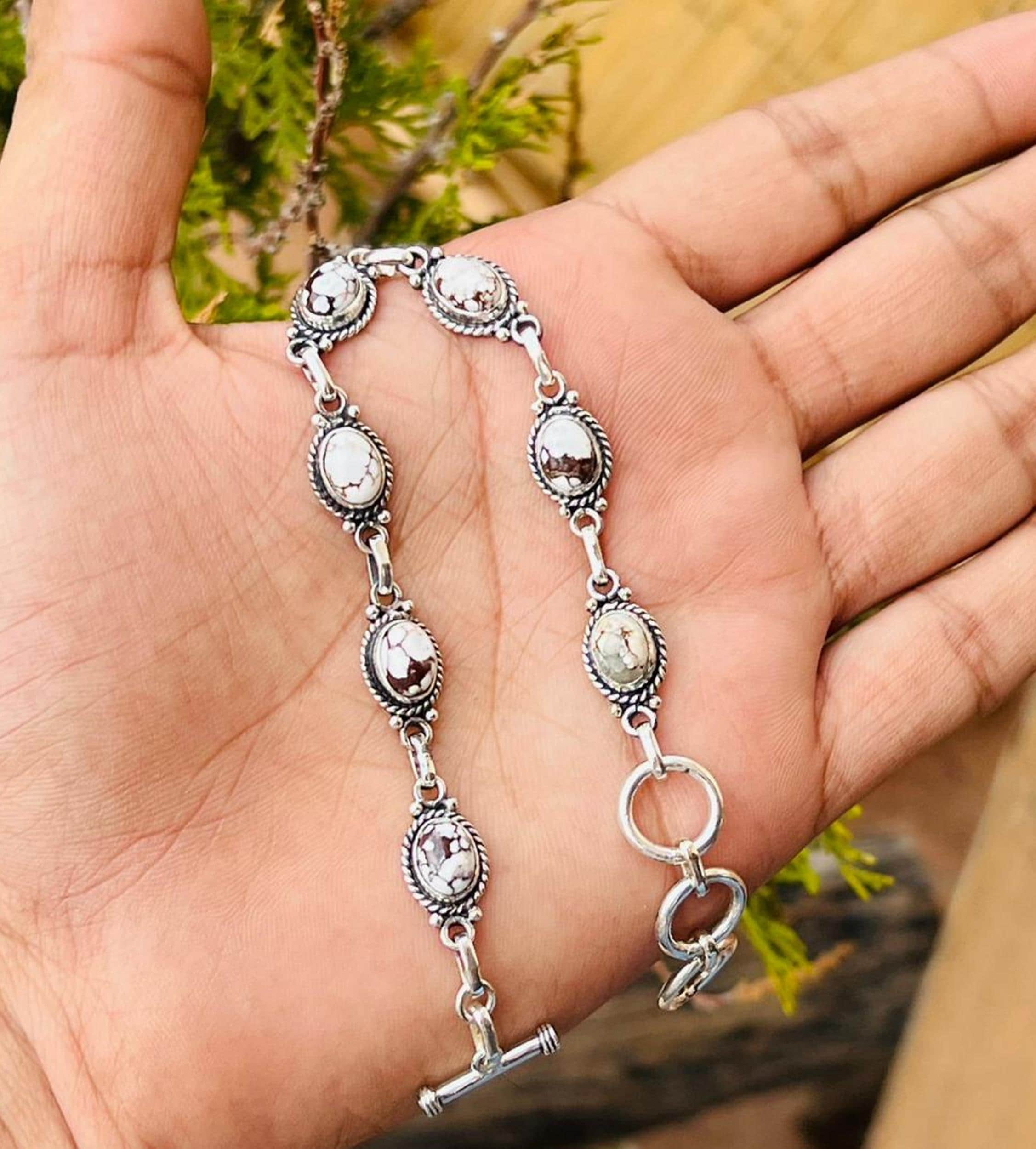 Wild Horse Jasper Bracelet 925 Sterling Silver Adjustable Bracelet