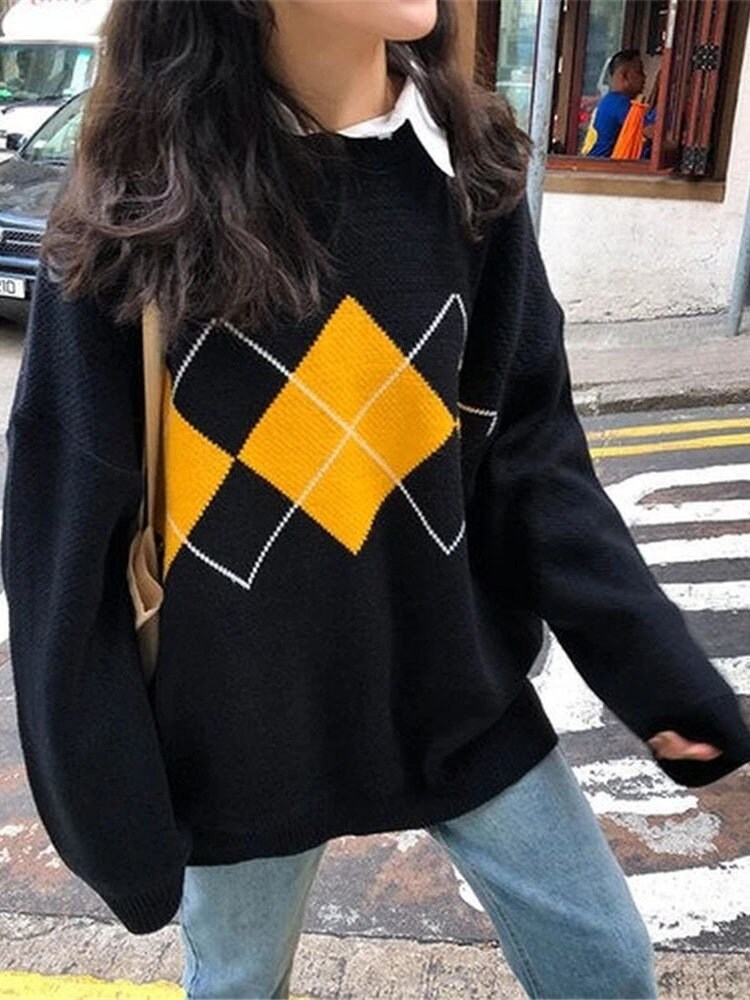 Soft Lattice Vintage Knit  Pullover Hoodie(2COLOR) main image 1