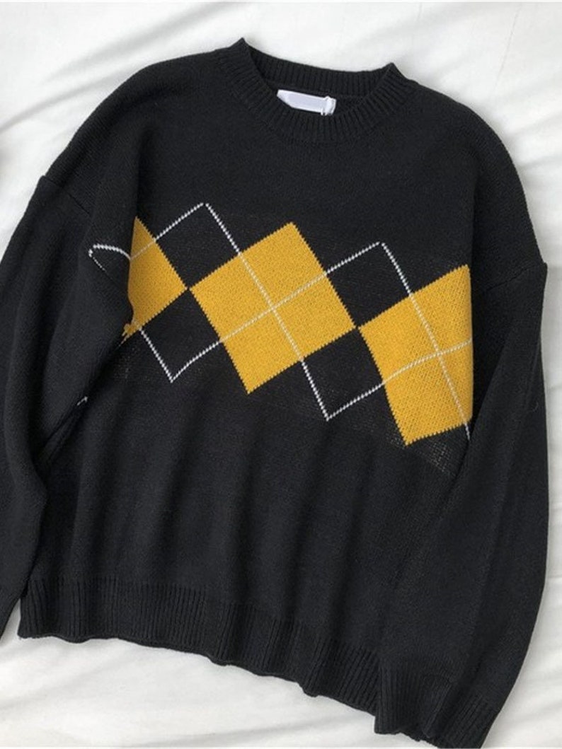 Vintage Knitted Sweater, Oversized Loose Pullover, Casual Sweatshirt ...