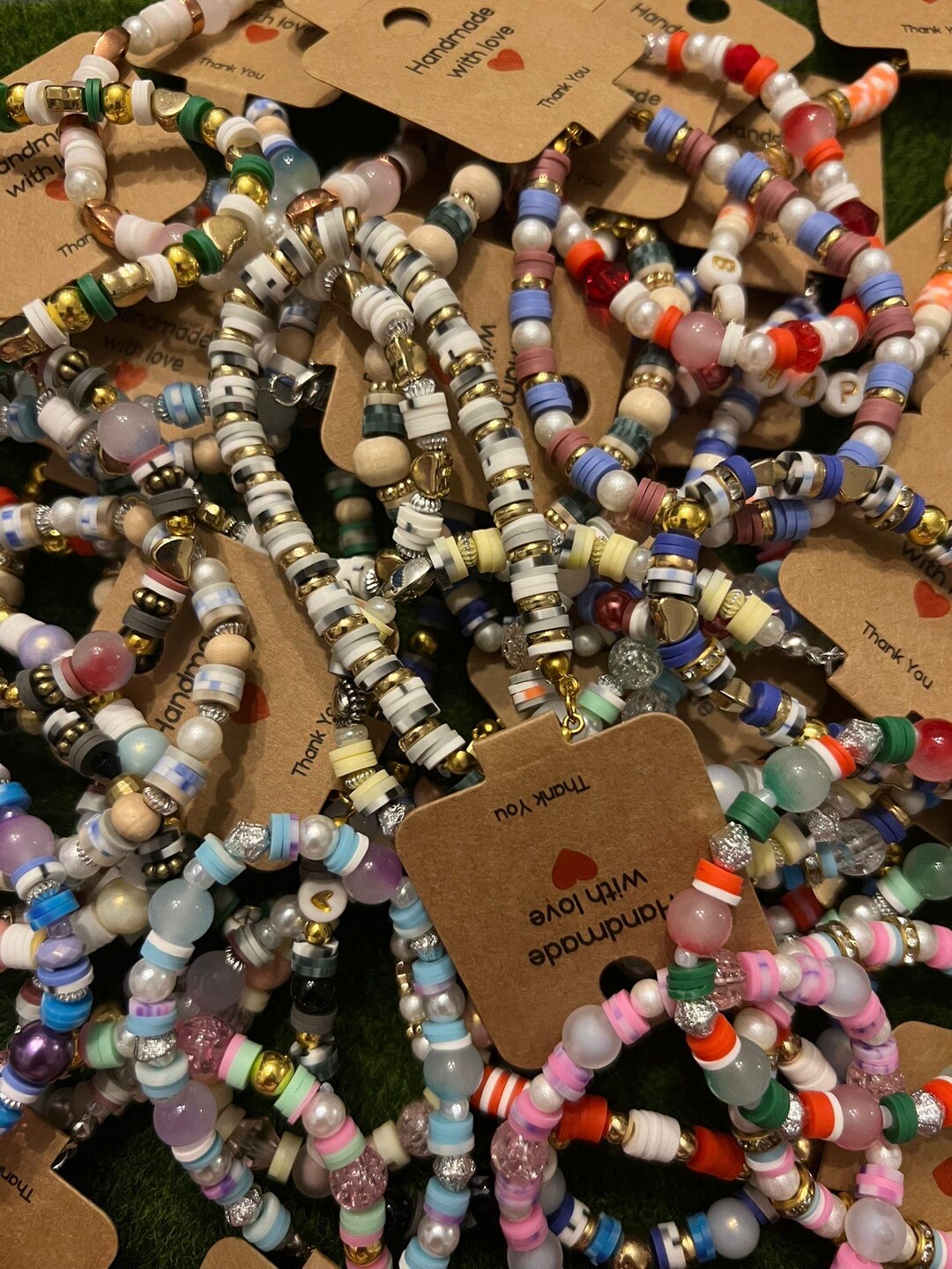 5 Random Homemade Bracelets in a Variety of Colours, Perfect for Gifts ...