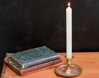 Vintage brass candlestick, brass candle holder, autumn decoration