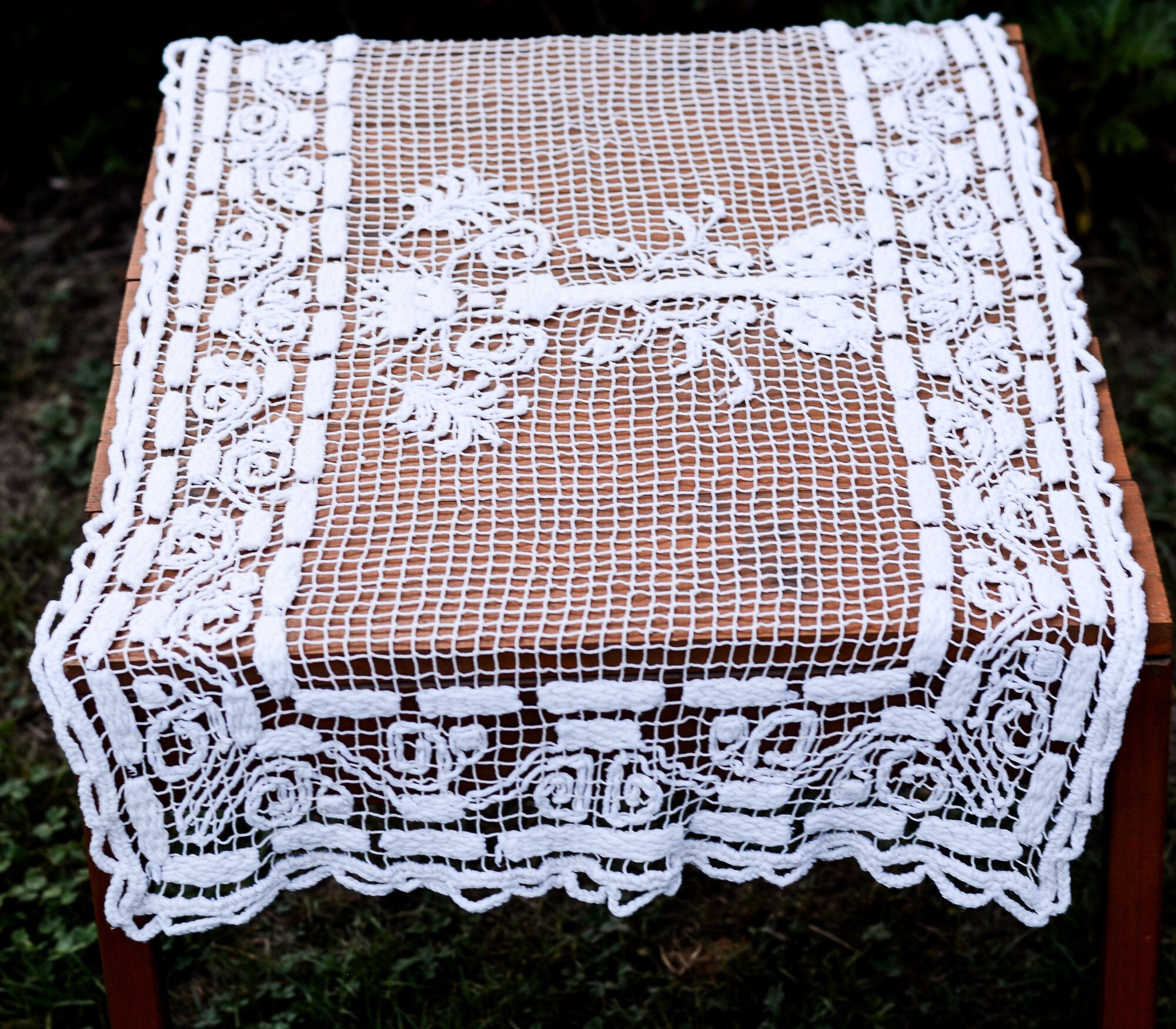 Vintage Lace Doily | Rectangular Crochet Doily - Etsy