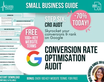 Conversion Rate Optimization Audit: Website Planner & SEO Checklist (Digital, Printable)