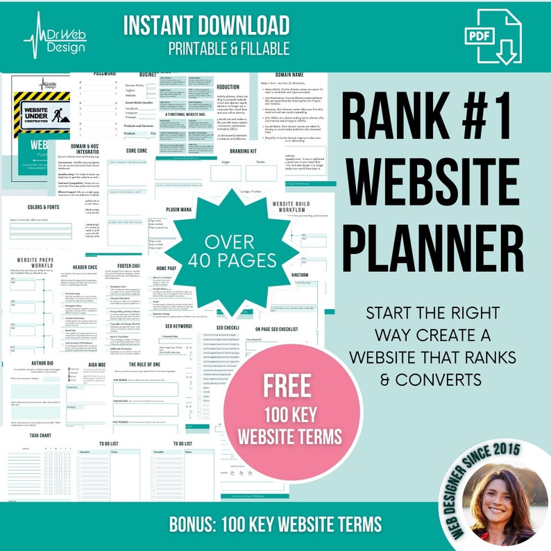 Website Planner: Custom WordPress Design Workbook (Digital Download) image 1