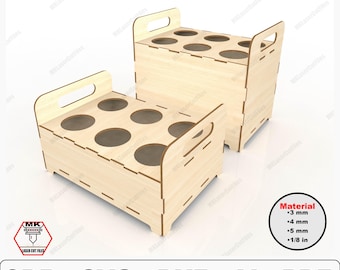 Versatile Wooden Cup Carrier Laser Cut SVG Files, DIY Beverage Organizer Digital Download for Laser Cutting Projects, DIY Home Organization