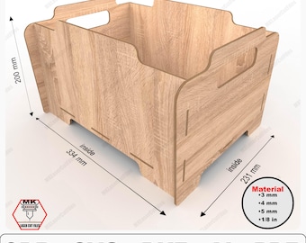 Archivos para cajas de almacenamiento cortados con láser, cajas de madera cortadas con láser, archivos SVG para corte láser de madera, Glowforge