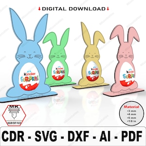 Archivos SVG de soporte para huevos de Pascua cortados con láser, regalo de chocolate para niños, enseñe a los niños sobre las tradiciones, decoración de huevos de Pascua para las fiestas, educativo