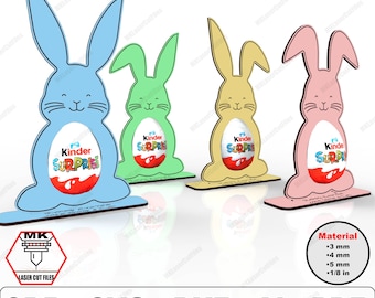 File SVG per portauova di Pasqua tagliati al laser, regalo di cioccolato Kinder, insegna ai bambini le tradizioni, decorazione delle uova di Pasqua per le feste, educativo