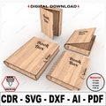 Book Box Svg Laser Cut Files,  2 Different Sizes wooden Book Box Storage Svg Files, Glowforge XTool Stash Box, Memory Box, Mothers Day Gifts
