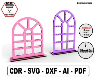 Earring Display Stand Svg Files, Arch Shaped Holder, Minimalist Jewelry Stands